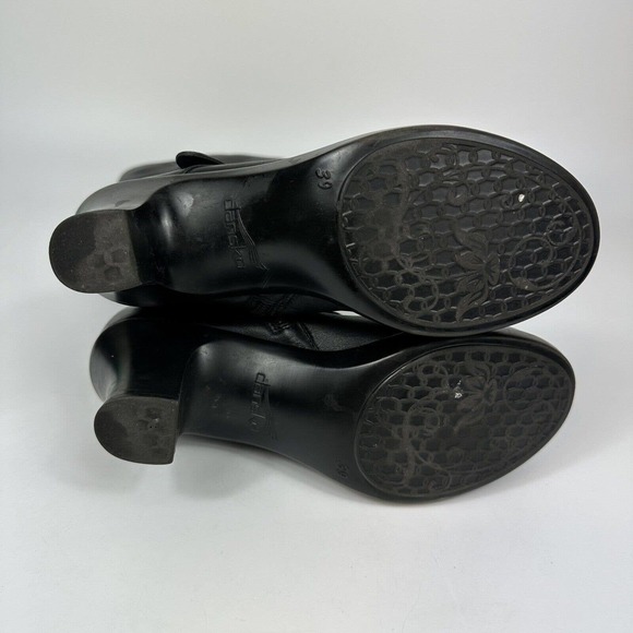 DANSKO Womens 8.5 Brinkley Ruched Knee-High Heeled Boot Black Nappa Leather 39 - Picture 10 of 12